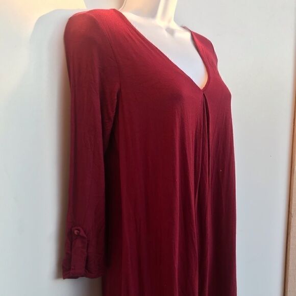 Alya Maroon long sleeve jersey dress - Picture 4 of 7